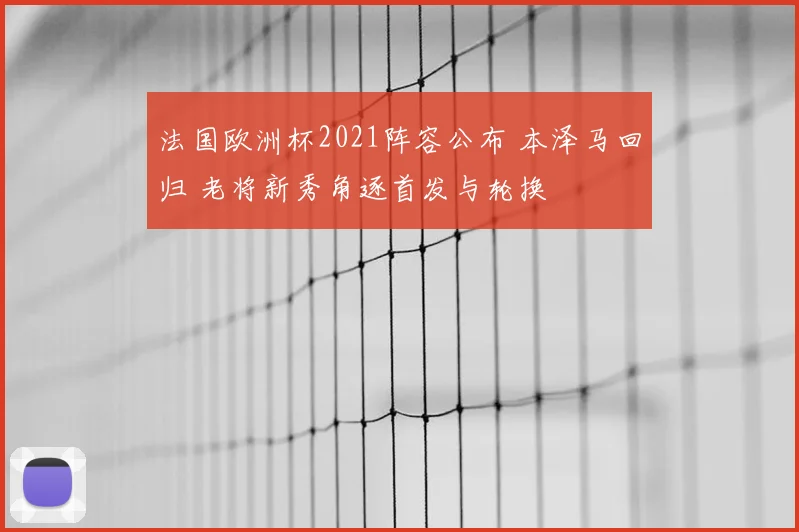 法国欧洲杯2021阵容公布 本泽马回归 老将新秀角逐首发与轮换